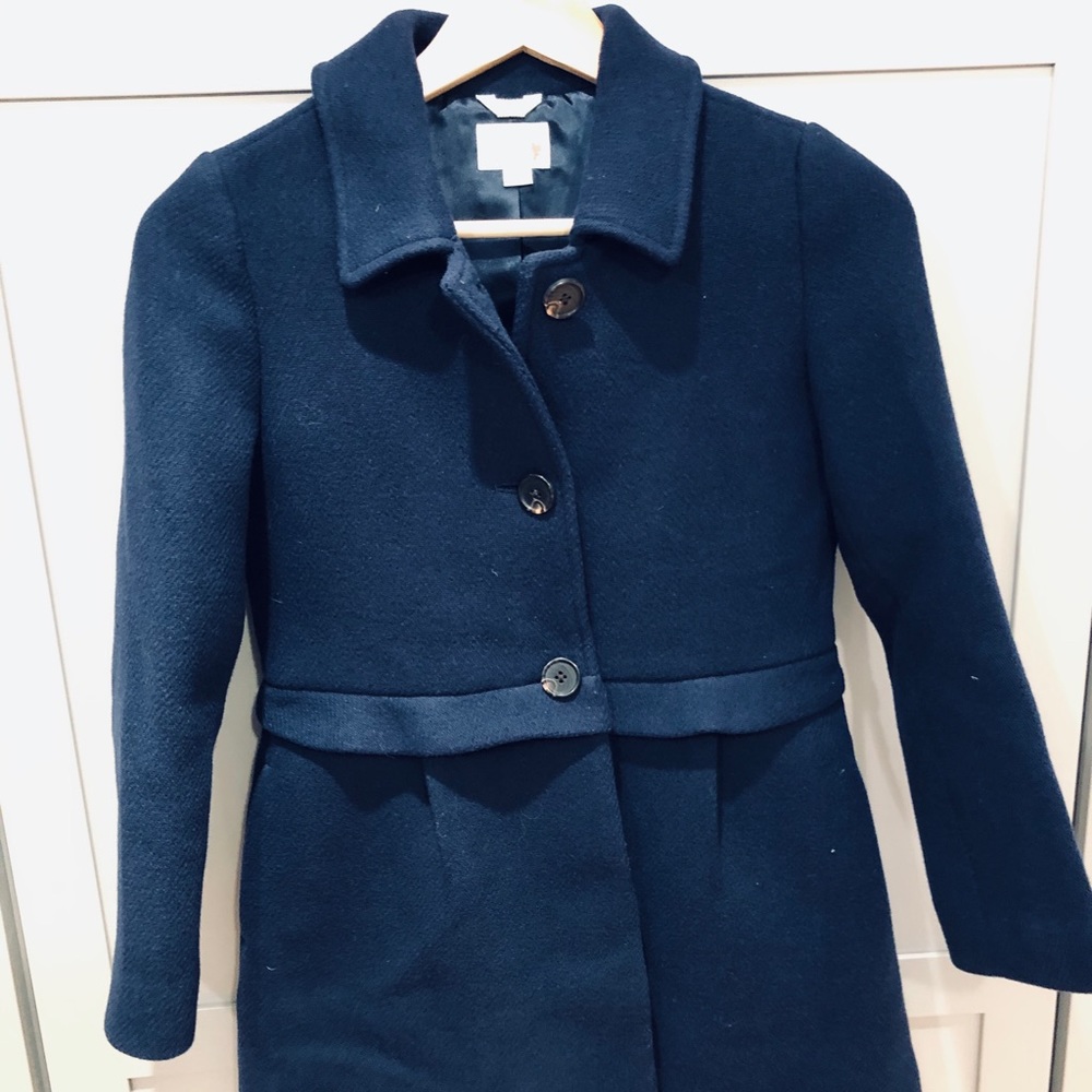 J. Crew Girls' Navy Blue Wool Coat